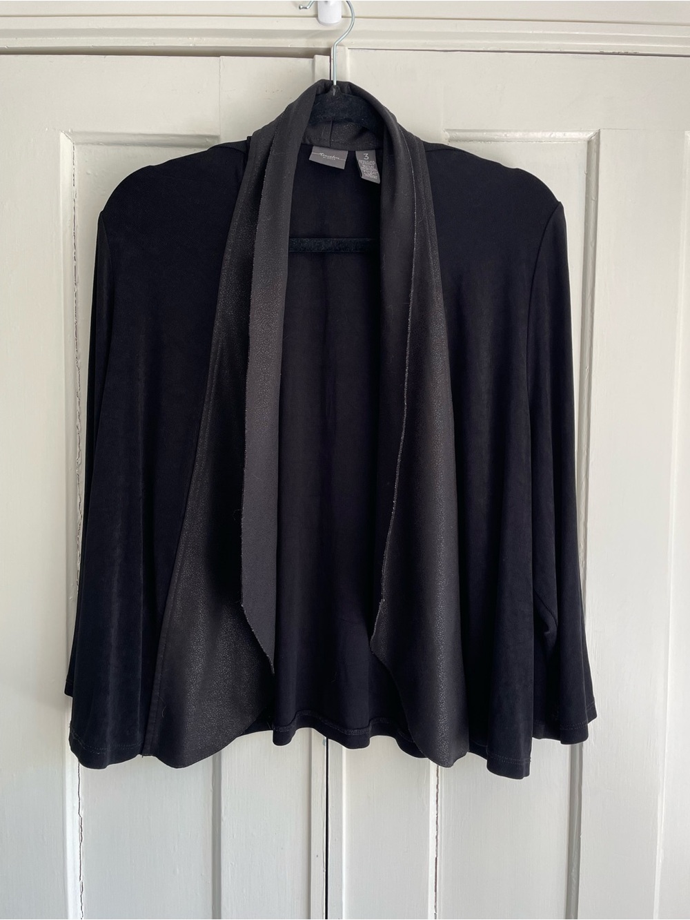 Travelers by Chicos XL Black Lightweight Open Front Cardigan Sweater Size 3
